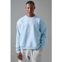 Mens Man Active Traning Dept Oversized Boxy Sweatshirt - Blau - M, Blau von boohooman