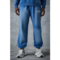 Mens Man Active One More Rep Jogginghose mit Vintage-Waschung - Blau - L, Blau von boohooman