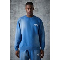 Mens Man Active Sweatshirt mit Vintage-Waschung - Blau - M, Blau von boohooman