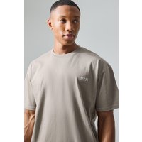 Mens Man Active Oversize T-Shirt - Beige - L, Beige von boohooman