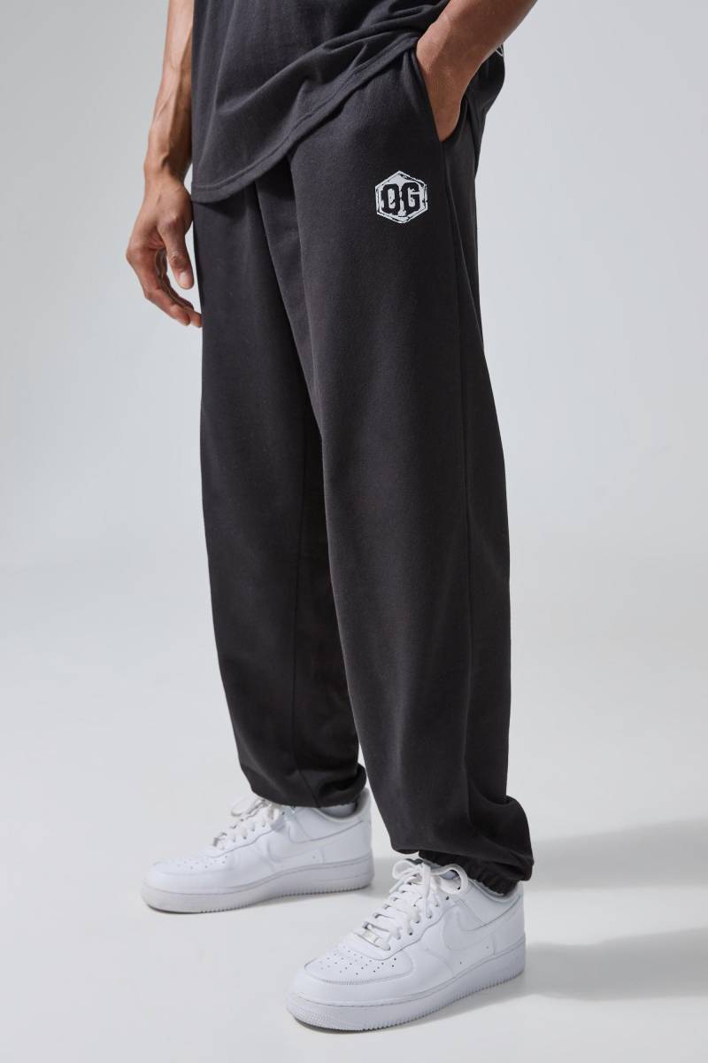 Man Active X Og Oversize Gym Jogginghose - Schwarz - XS, Schwarz von boohooman