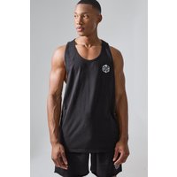 Mens Man Active X Og Gym Racer Dropped Vest - Schwarz - S, Schwarz von boohooman