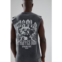 Man Active vesttop mit Print - Schwarz - XS, Schwarz von boohooman