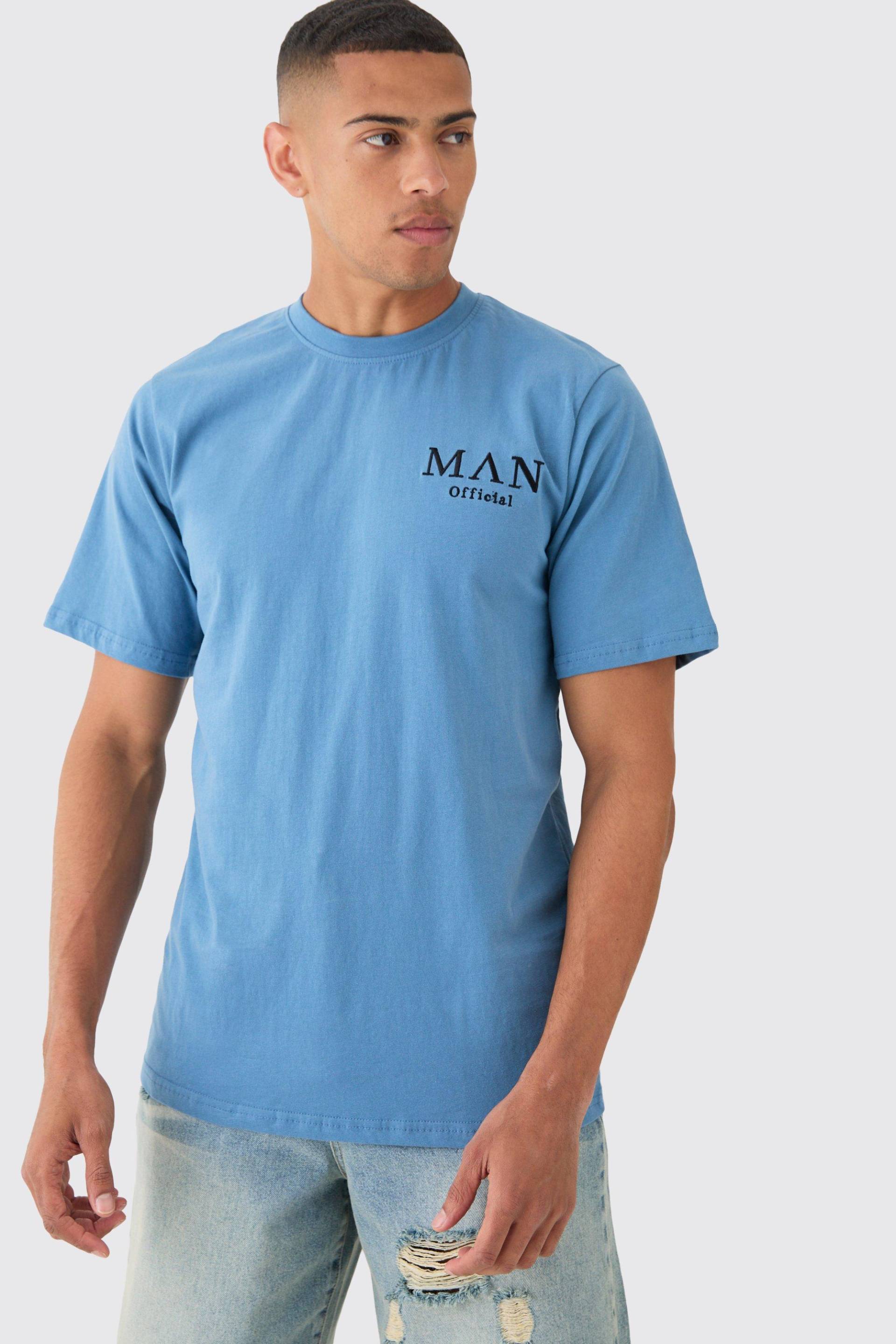 Mens Man Basic Crew Neck T-shirt - Blau - L, Blau von boohooman