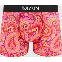 Mens Man Boxershorts mit Paisley-Print - Lila - XL, Lila von boohooman