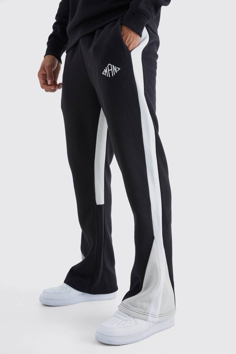 Man Colorblock Jogginghose - Schwarz - XL, Schwarz von boohooman