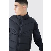 Mens Man-Dash Weste mit Trichterkragen - Schwarz - XS, Schwarz von boohooman