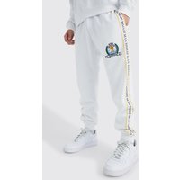 Mens Jogginghose mit Man Gold Stickerei - Weiß - XL, Weiß von boohooman