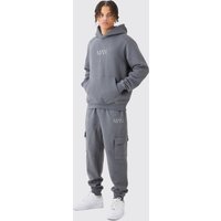 Man Cargo-Trainingsanzug mit Kapuze - Grau - XS, Grau Man Cargo-Trainingsanzug mit Kapuze - Grau - XS, Grau von boohooman