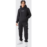 Man Cargo-Trainingsanzug mit Kapuze - Schwarz - XS, Schwarz Man Cargo-Trainingsanzug mit Kapuze - Schwarz - XS, Schwarz von boohooman