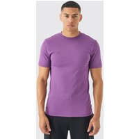 Mens Man Muscle Fit Basic T-shirt - Lila - M, Lila von boohooman