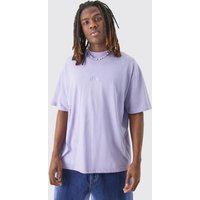 Mens Man Oversized Extended Neck T-shirt - Lila - L, Lila von boohooman