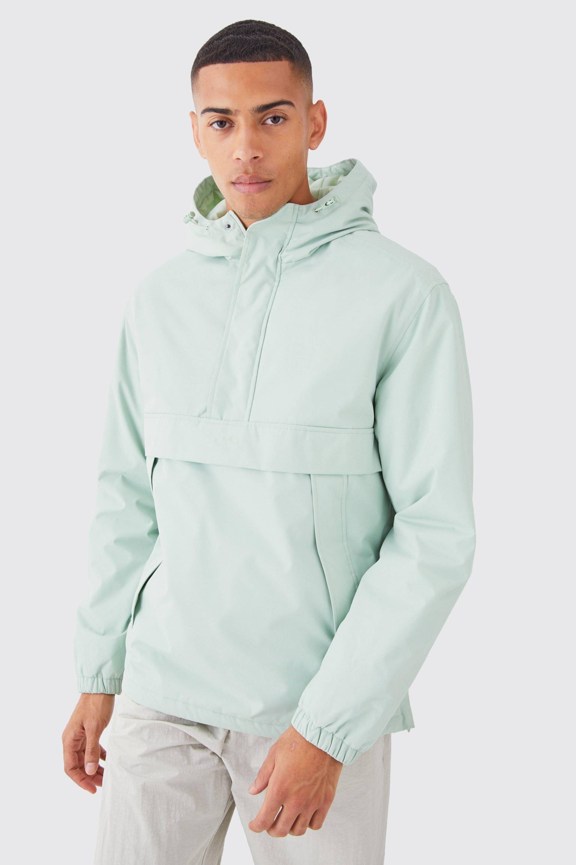 Mens Man Parka mit Kapuze - Grün - M, Grün von boohooman