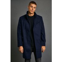 Mantel in Wolloptik mit Trichterkragen - Blau - M, Blau Mantel in Wolloptik mit Trichterkragen - Blau - M, Blau von boohooman