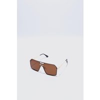 Mens Metal Aviator Detail Sunglasses - Braun - ONE SIZE, Braun von boohooman