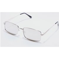 Mens Metal Rectangular Sunglasses In Silver - Silber - ONE SIZE, Silber von boohooman