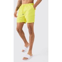 Mens Mid Length Limited Edition Swim Short - Gelb - XS, Gelb von boohooman