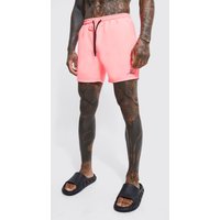 Mens Mittellange Man Signature Badehose - Rosa - XL, Rosa von boohooman