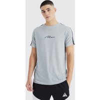 Mens Muscle-Fit Man Signature T-Shirt - Grau - XS, Grau von boohooman