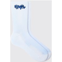 Mens Official Graffiti Logo Socks - Weiß - ONE SIZE, Weiß von boohooman