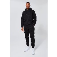 Official Man Cargo-Trainingsanzug mit Kapuze - Schwarz - XS, Schwarz Official Man Cargo-Trainingsanzug mit Kapuze - Schwarz - XS, Schwarz von boohooman