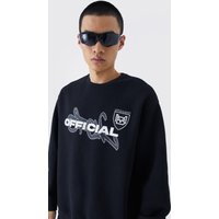 Mens Official Oversize Sweatshirt - Schwarz - L, Schwarz von boohooman