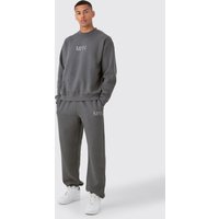 Oversize Original Man Sweatshirt-Trainingsanzug - Grau - M, Grau von boohooman