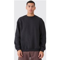 Mens Oversize Basic Sweatshirt - Schwarz - S, Schwarz von boohooman