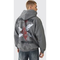 Oversize Hoodie mit lizenziertem Blockabsatz - Grau - XS, Grau Oversize Hoodie mit lizenziertem Blockabsatz - Grau - XS, Grau von boohooman