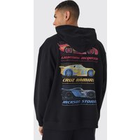 Oversize Hoodie mit lizenziertem Disney Cars Print - Schwarz - XS, Schwarz Oversize Hoodie mit lizenziertem Disney Cars Print - Schwarz - XS, Schwarz von boohooman