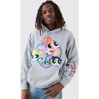 Mens Oversize Hoodie mit lizenziertem The Powerpuff Girls Print - Grau - XS, Grau von boohooman