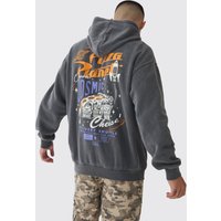 Oversize Hoodie mit lizenziertem Toy Stroy Pizza Planet Print - Grau - XS, Grau von boohooman
