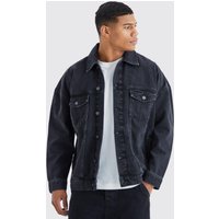 Mens Oversize Jeansjacke - Schwarz - L, Schwarz von boohooman