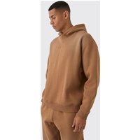 Oversize Man Hoodie mit Spray-Waschung - Taupe - S, Taupe von boohooman