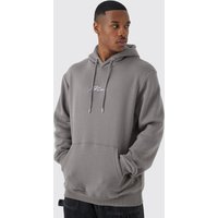 Mens Oversize Man Signature Hoodie - Grau - XS, Grau von boohooman