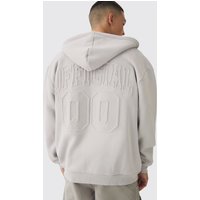 Oversize Official Hoodie mit Reißverschluss - Grau - XS, Grau Oversize Official Hoodie mit Reißverschluss - Grau - XS, Grau von boohooman