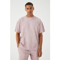 Mens Oversize Premium Frottee T-Shirt - Lila - L, Lila von boohooman