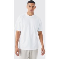 Mens Oversize Rundhals T-Shirt - Weiß - M, Weiß von boohooman