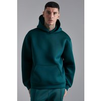 Mens Oversize Scuba Hoodie - Grün - M, Grün von boohooman