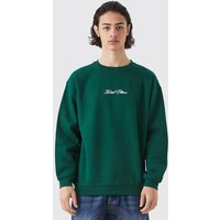 Mens Oversize Sweatshirt mit Limited-Print - Grün - XS, Grün von boohooman