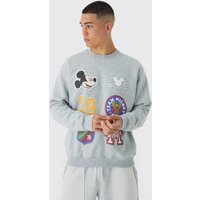 Oversize Sweatshirt mit lizenziertem Disney Mickey Mouse Print - Grau - M, Grau Oversize Sweatshirt mit lizenziertem Disney Mickey Mouse Print - Grau - M, Grau von boohooman