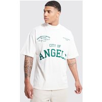 Oversize T-Shirt mit Stickerei - Ecru - XS, Ecru von boohooman