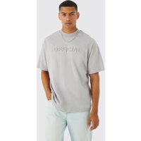 Oversize T-Shirt mit geprägtem Detail - Weiß - XS, Weiß Oversize T-Shirt mit geprägtem Detail - Weiß - XS, Weiß von boohooman