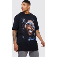 Mens Oversize T-Shirt mit lizenziertem Burna Boy Print - Schwarz - L, Schwarz von boohooman