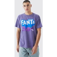 Mens Oversize T-Shirt mit lizenziertem Fanta Grape Print - Lila - XS, Lila von boohooman