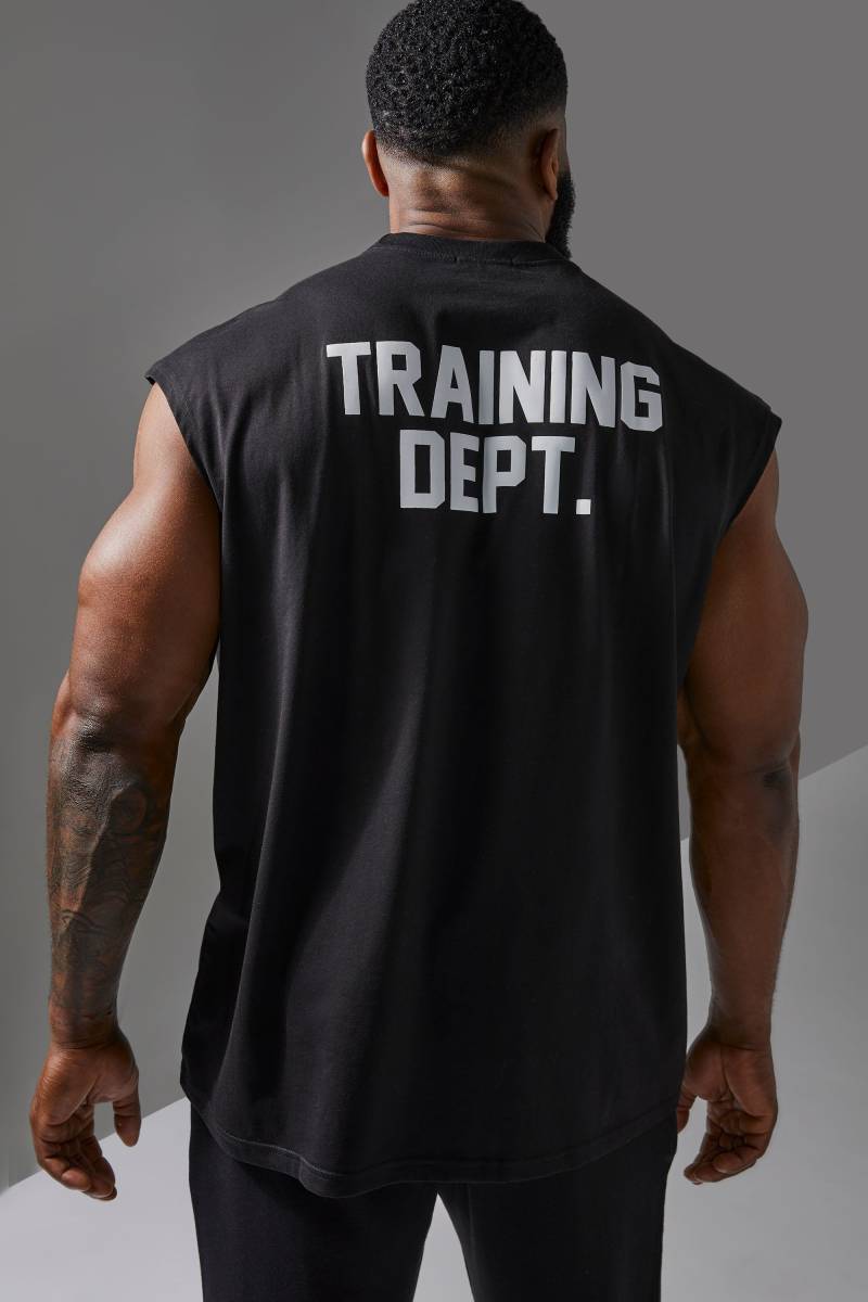 Oversize Training Dept vesttop - Schwarz - S, Schwarz von boohooman
