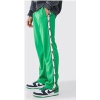 Mens Oversize Trikot-Jogginghose mit Seitenstreifen - Grün - L, Grün von boohooman