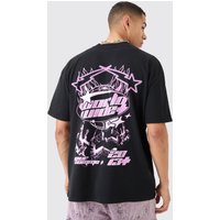 Oversize T-Shirt mit Astronaut-Print - Schwarz - XS, Schwarz Oversize T-Shirt mit Astronaut-Print - Schwarz - XS, Schwarz von boohooman