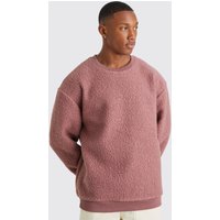 Mens Oversize Bouclee Borg-Sweatshirt - Malve - M, Malve von boohooman