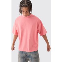 Mens Oversized Boxy Extended Neck T-shirt - Orange - L, Orange von boohooman